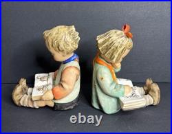 Hummel Goebel Bookends Bookworm Girl & Boy 14A 14B W Germany 1960s READ Hummel Goebel Bookends Bookworm Girl & Boy 14A 14B W Germany 1960s READ