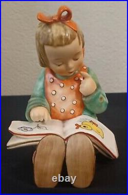 Hummel Goebel Bookworm Girl Reading 5.5 Figurine TMK6 Germany Child Duck #3/I