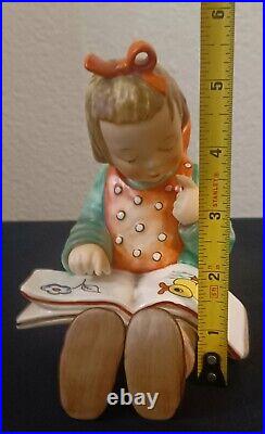 Hummel Goebel Bookworm Girl Reading 5.5 Figurine TMK6 Germany Child Duck #3/I