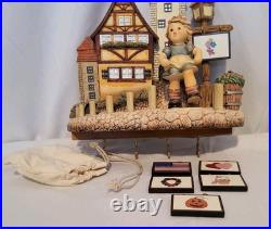 Hummel Goebel Figurine MUSIK PLEASE #2108A & BAVARIAN VILLAGE Plaque 1089D EVC