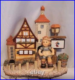 Hummel Goebel Figurine MUSIK PLEASE #2108A & BAVARIAN VILLAGE Plaque 1089D EVC