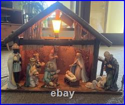 Hummel Goebel Nativity 1951 Christmas 13 Pc set 214 Music Manger Withlight Germany