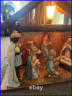 Hummel Goebel Nativity 1951 Christmas 13 Pc set 214 Music Manger Withlight Germany
