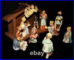 Hummel Goebel Nativity Set 13 Figurines, Wood Stable and Original Boxes COMPLETE