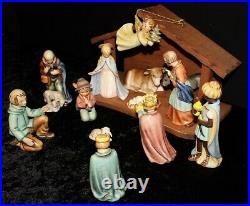 Hummel Goebel Nativity Set 13 Figurines, Wood Stable and Original Boxes COMPLETE