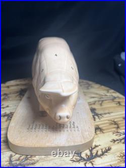 Hummel Goebel Porcelain Hog Butchers Pig With Bottom Board West Germany