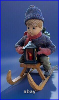 Hummel Goebel RIDE INTO CHRISTMAS 12 Doll on Sled / Lantern / Tree NICE