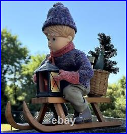 Hummel Goebel RIDE INTO CHRISTMAS 12 Doll on Sled / Lantern / Tree NICE