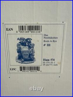 Hummel Goebel Rock-a-bye Large Figurine # 574 Rare Original Germany Coa+ Box