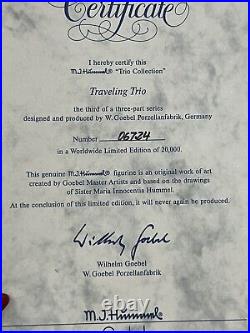 Hummel Goebel TRAVELING TRIO Figurine 787 5.25 3rd Ed MINT w BOX Cert Wood Base