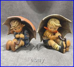 Hummel Goebel Umbrella Boy & Girl Set Figurines #152/0 A & 153/0 B TMK-4