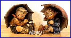 Hummel Goebel Umbrella Boy and Girl 5 Figurine 152/0 A B W Germany Vintage 1957