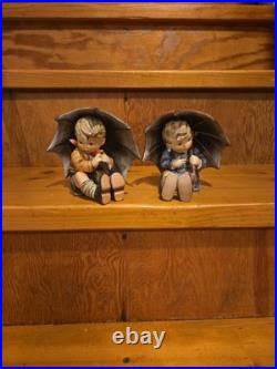 Hummel Goebel Umbrella Boy and Girl 5 Figurine 152/0 A B W Germany Vintage 1957