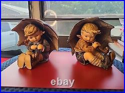 Hummel Goebel Umbrella Boy and Girl Pair 152/A & 152/B W. Germany 5 Vintage