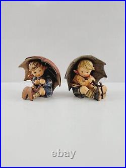 Hummel Goebel Umbrella Boy and Girl Pair 152/A & 152/B W. Germany 5 Vintage