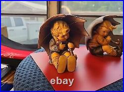 Hummel Goebel Umbrella Boy and Girl Pair 152/A & 152/B W. Germany 5 Vintage