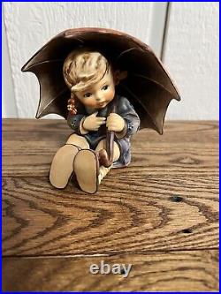 Hummel Goebel Vintage Girl With Umbrella Figurine Stamped 1957 Rare Signed