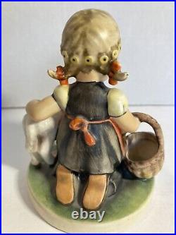 Hummel Goebel figurine 1960 4.5 Favorite Pet 361 Girl with lamb sniff flower