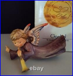 Hummel Nativity Flying Angel Ornament Figurine Box 366/i Trumpet 3 3/4 Mint