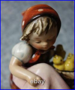 Hummel figurine Hum 57 Chick Girl TMK 1 Double Crown Mark largest version