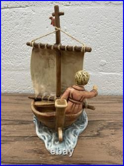 LARGE 1992 Goebel Hummel Figurine Land in Sight #190 Hum 530 WithMedal C. Columbus