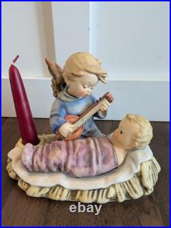LARGE Goebel Hummel Angel & Baby Lullaby Candleholder 6 X 8 TMK 5 West Germany