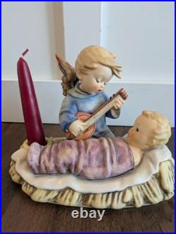 LARGE Goebel Hummel Angel & Baby Lullaby Candleholder 6 X 8 TMK 5 West Germany