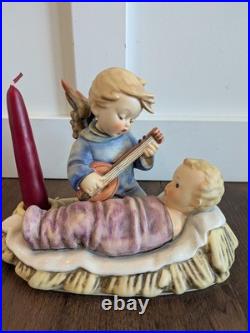 LARGE Goebel Hummel Angel & Baby Lullaby Candleholder 6 X 8 TMK 5 West Germany