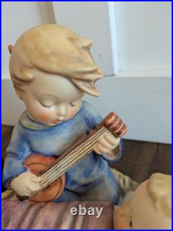 LARGE Goebel Hummel Angel & Baby Lullaby Candleholder 6 X 8 TMK 5 West Germany