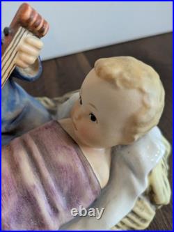 LARGE Goebel Hummel Angel & Baby Lullaby Candleholder 6 X 8 TMK 5 West Germany