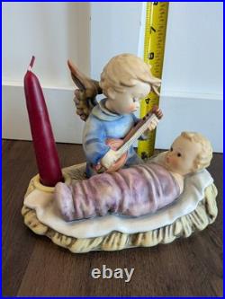 LARGE Goebel Hummel Angel & Baby Lullaby Candleholder 6 X 8 TMK 5 West Germany