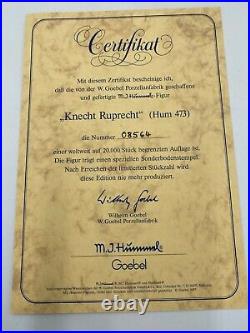 Large Goebel Hummel Ruprecht #252 Father Christmas Hand Signed Coa Box Euc