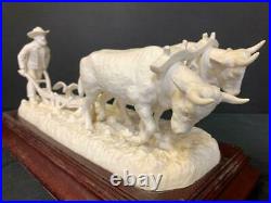 Large Goebel Porcelain Statue Plowing The Prairie 52/400 Cultivating The West