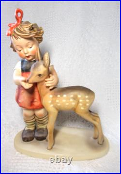 Large Hummel Friends Girl with Fawn, 11 Tall, 136/V, Goebel W. Germany