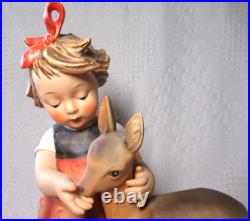 Large Hummel Friends Girl with Fawn, 11 Tall, 136/V, Goebel W. Germany