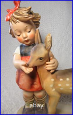 Large Hummel Friends Girl with Fawn, 11 Tall, 136/V, Goebel W. Germany