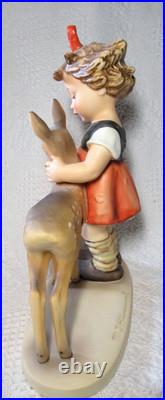 Large Hummel Friends Girl with Fawn, 11 Tall, 136/V, Goebel W. Germany