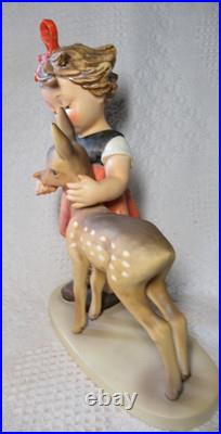 Large Hummel Friends Girl with Fawn, 11 Tall, 136/V, Goebel W. Germany