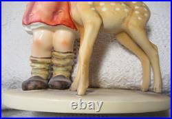 Large Hummel Friends Girl with Fawn, 11 Tall, 136/V, Goebel W. Germany