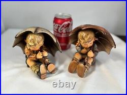 Large Pair Of Hummel Figurines Umbrella Boy And Girl 5