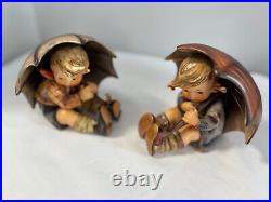 Large Pair Of Hummel Figurines Umbrella Boy And Girl 5