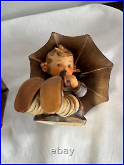 Large Pair Of Hummel Figurines Umbrella Boy And Girl 5