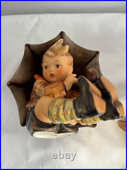 Large Pair Of Hummel Figurines Umbrella Boy And Girl 5