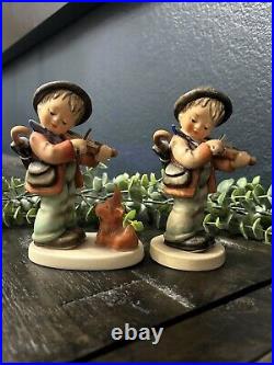 Little Fiddler Hummel Goebel Figurine 4 boy 1960-1972 And Puppy Love Pair
