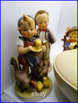Lot Hummel Goebel Figurines Covered Dish TMK 3&4 Solider Boy Bird Phone Chickens