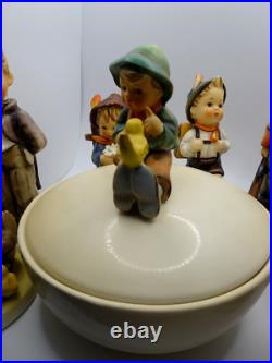 Lot Hummel Goebel Figurines Covered Dish TMK 3&4 Solider Boy Bird Phone Chickens
