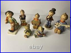 Lot of 7 Vintage Goebel HUMMEL Figurines West Germany 1950s Joyful Hiker Serenad