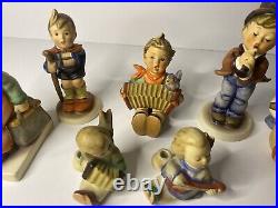 Lot of 7 Vintage Goebel HUMMEL Figurines West Germany 1950s Joyful Hiker Serenad