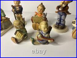 Lot of 7 Vintage Goebel HUMMEL Figurines West Germany 1950s Joyful Hiker Serenad