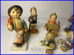 Lot of 7 Vintage Goebel HUMMEL Figurines West Germany 1950s Joyful Hiker Serenad